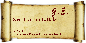 Gavrila Euridiké névjegykártya